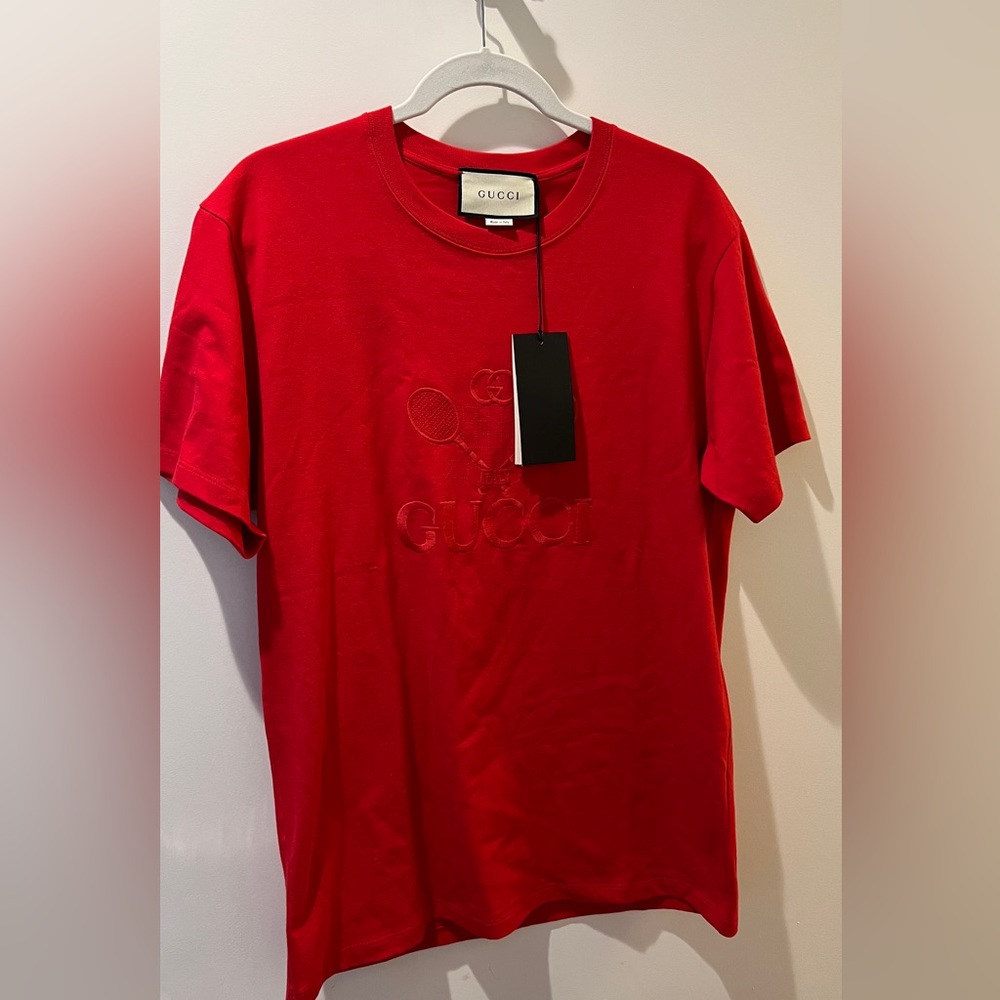 GUCCI TENNIS EMBROIDERED COTTON T SHIRT BRAND NEW!!!
